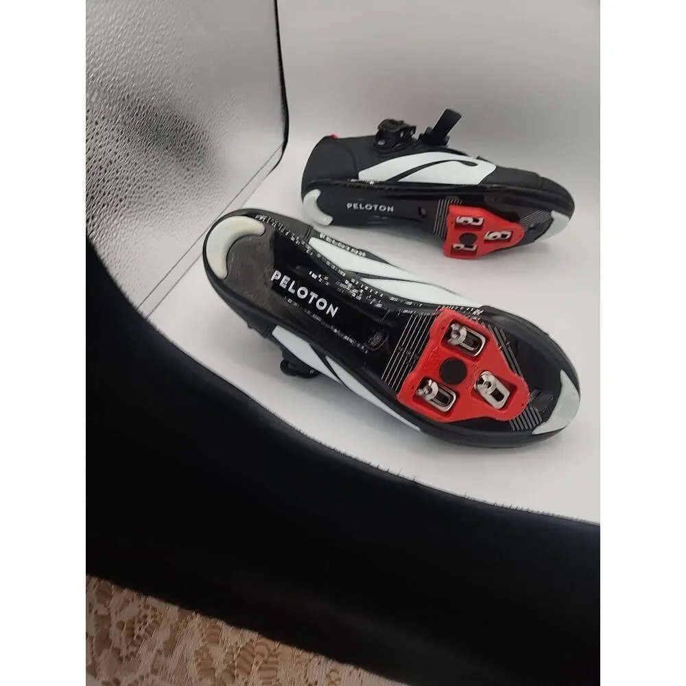 Peloton Unisex Adults Size 42 Cycling Sneakers - Black / Red / White